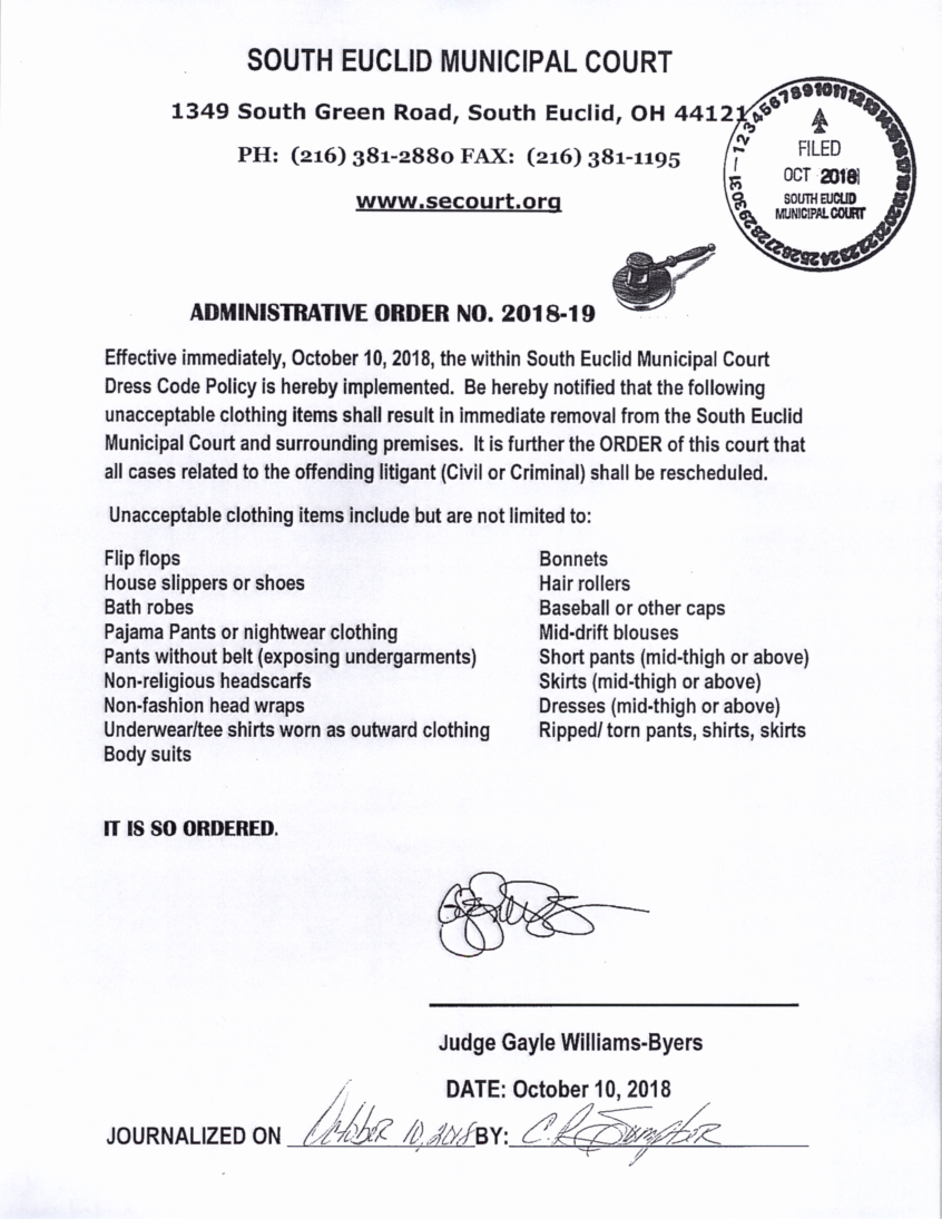 SEMC DRESS CODE POLICY | South Euclid Court